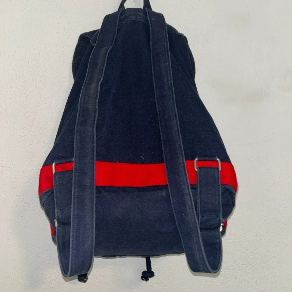 Vintage 1990s Tommy Hilfiger Backpack Nap Sack Tote Bag Big Flag Spell Out Logo - Picture 6 of 6